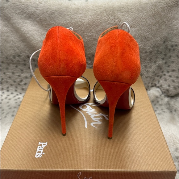 Christian Louboutin Meyerling Lace-Up Heels – BNIB – Orange/Blue - Picture 4 of 12